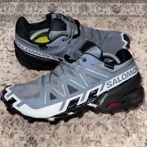 SALOMON SPEEDCROSS 6 TRAIL RUNNING SHOES MEN'S SIZE 11 GRAY BLACK QUICKLACE